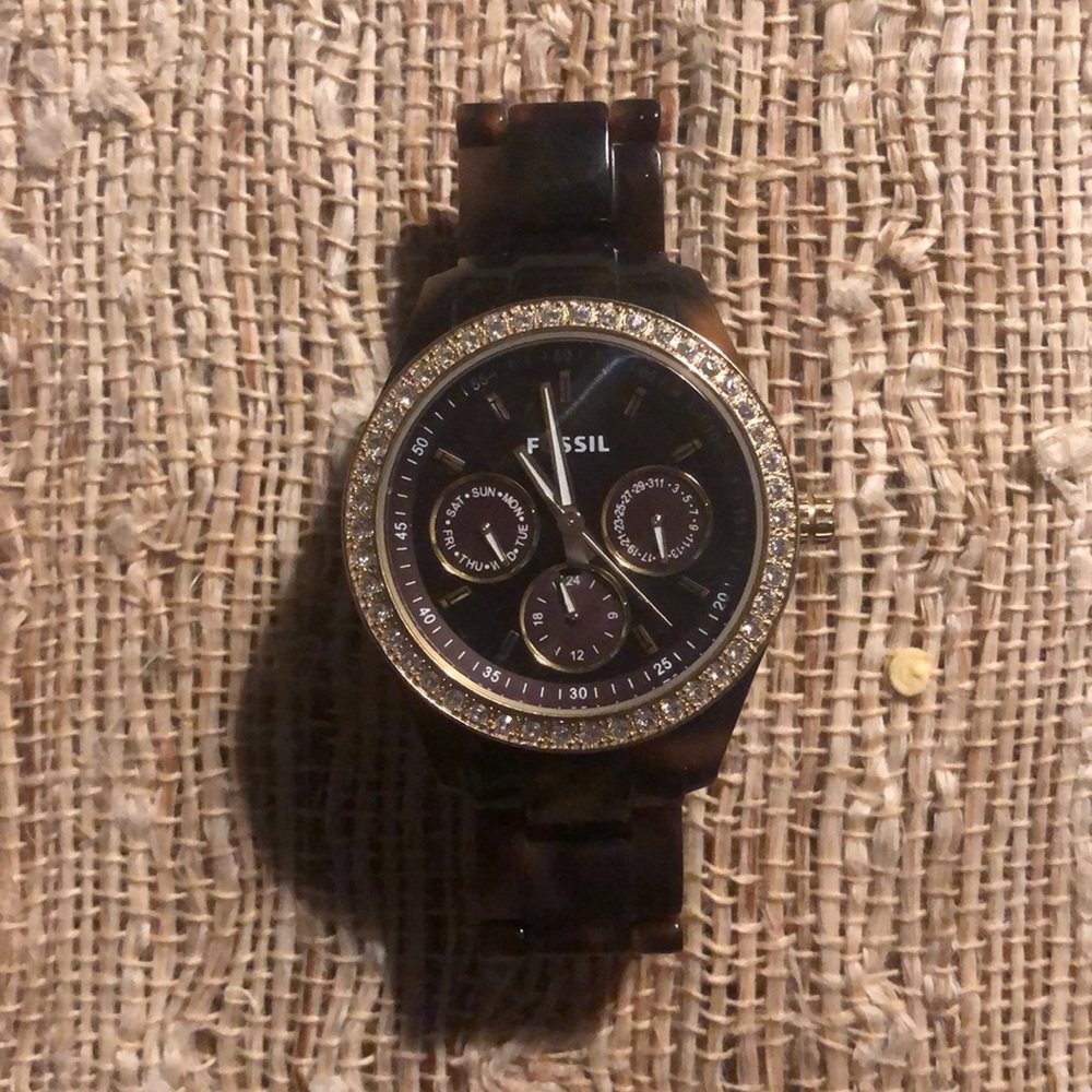 Fossil Tortoise And Crystal Watch - image 1